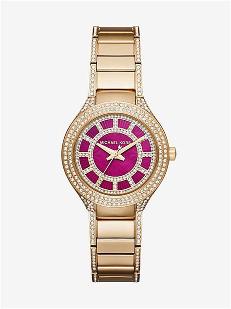 michael kors kerry pavé embellished gold tone watch|Michael Kors MK3312 Kerry MOP Dial Pavé.